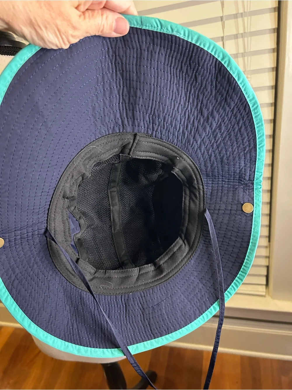 Kids Sun Hat - Navy with Light Blue Trimmings